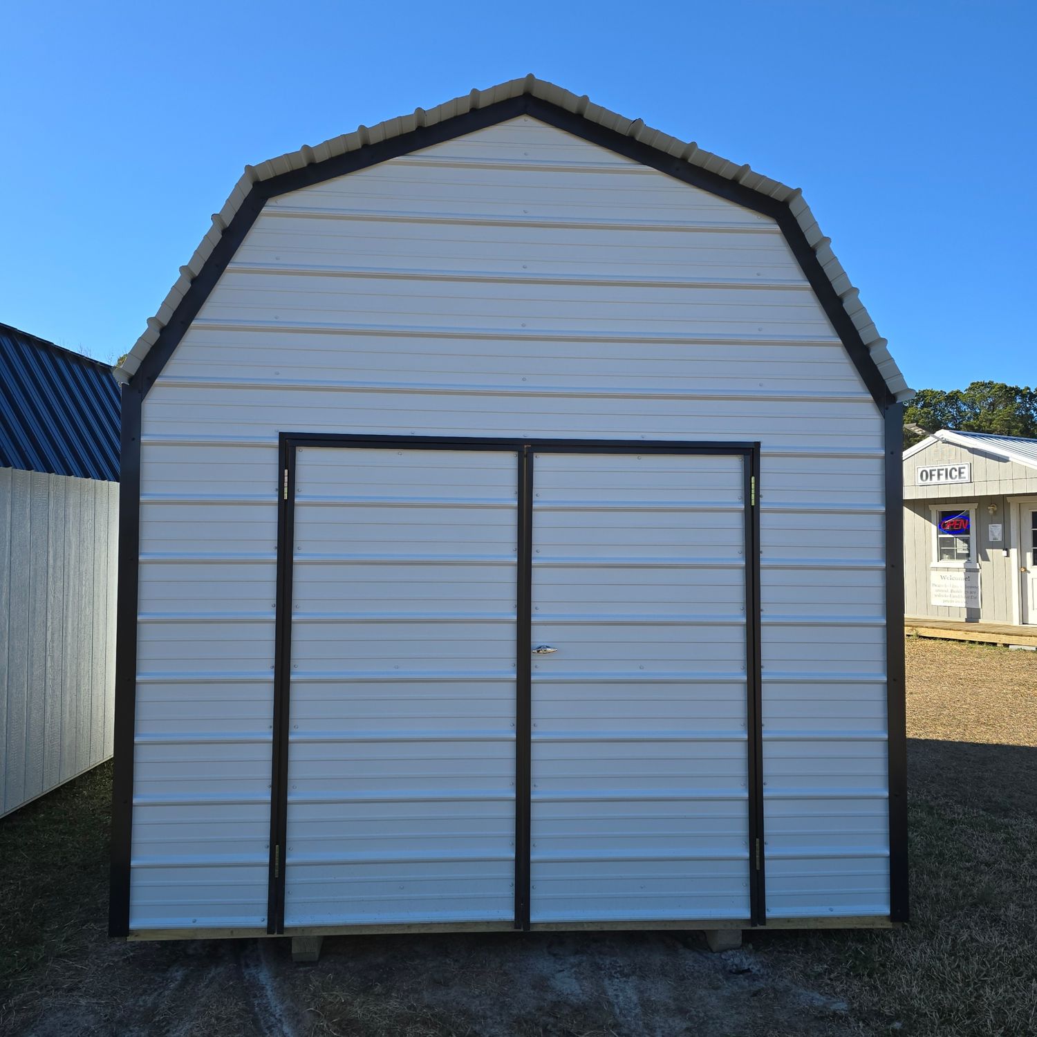 10x16 Metal Lofted Barn-Front Entrance