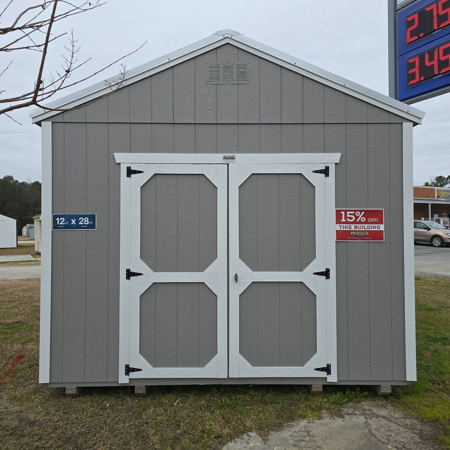 12x28 Utility Shed-Front Entrance