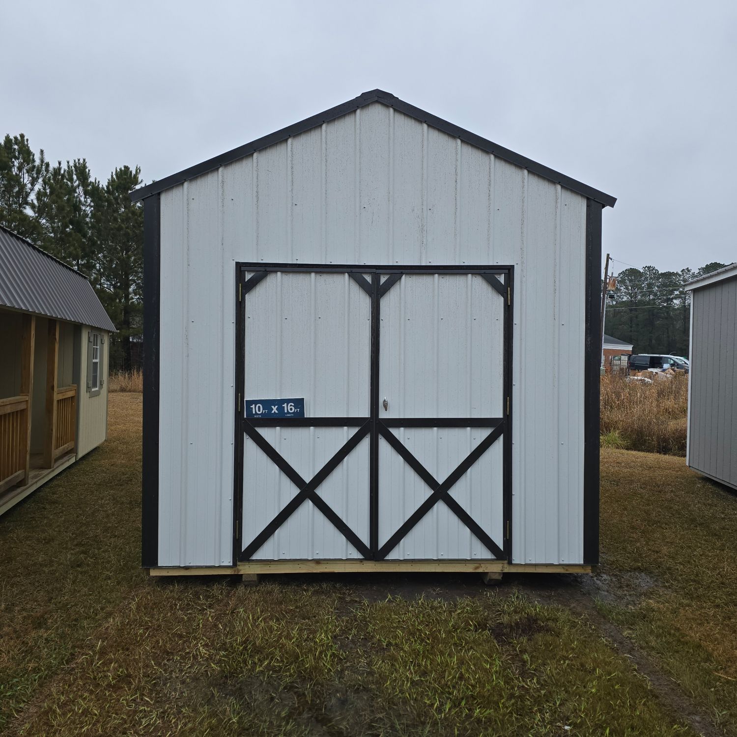 10x16 Metal Utility Shed-Front Entrance