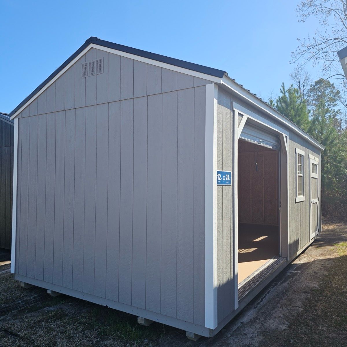 12x24 Utility Shed - Side Entrance