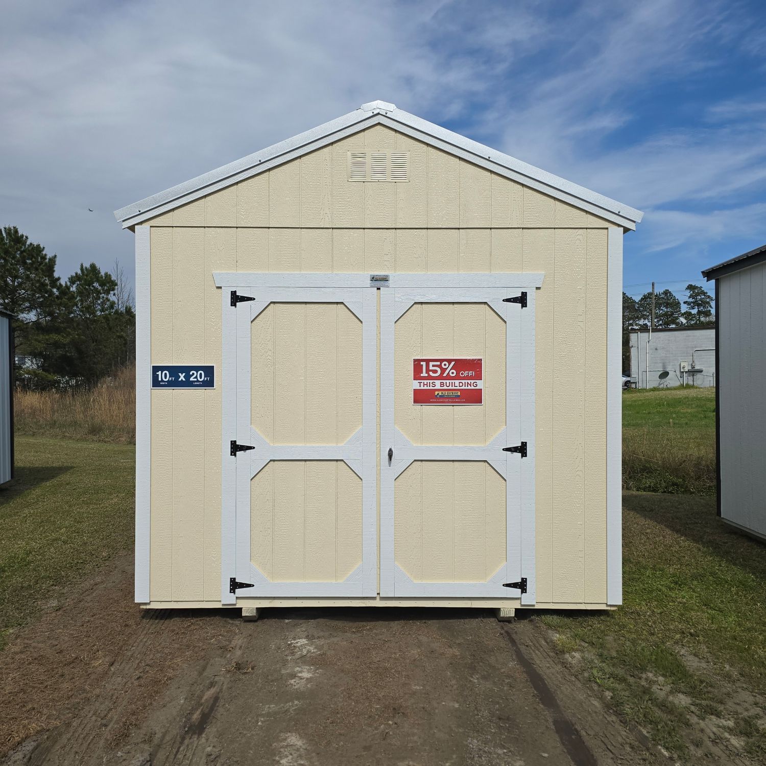10x20 Utility Shed-Front Entrance
