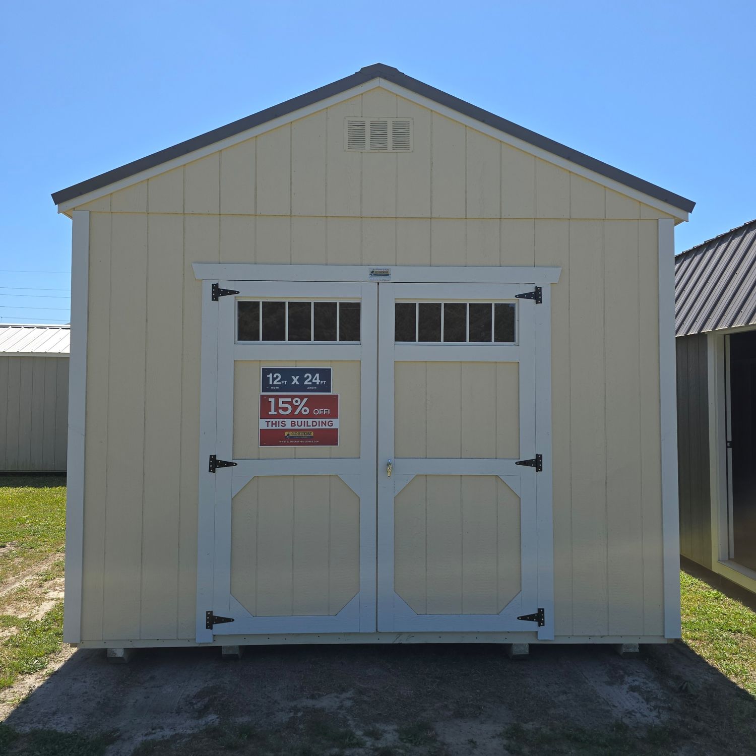 12x24 Utility Shed-Front Entrance