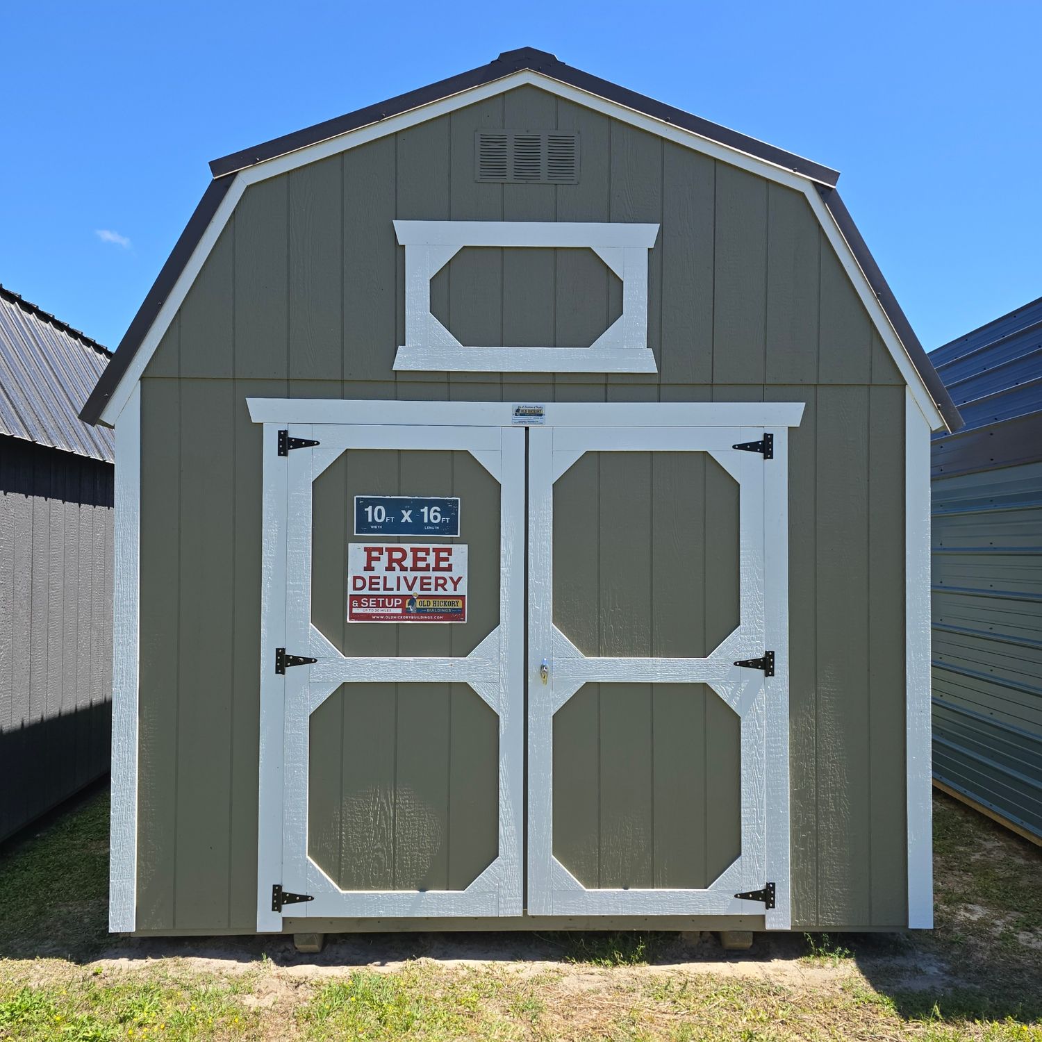 10x16 Lofted Barn-Front Entrance