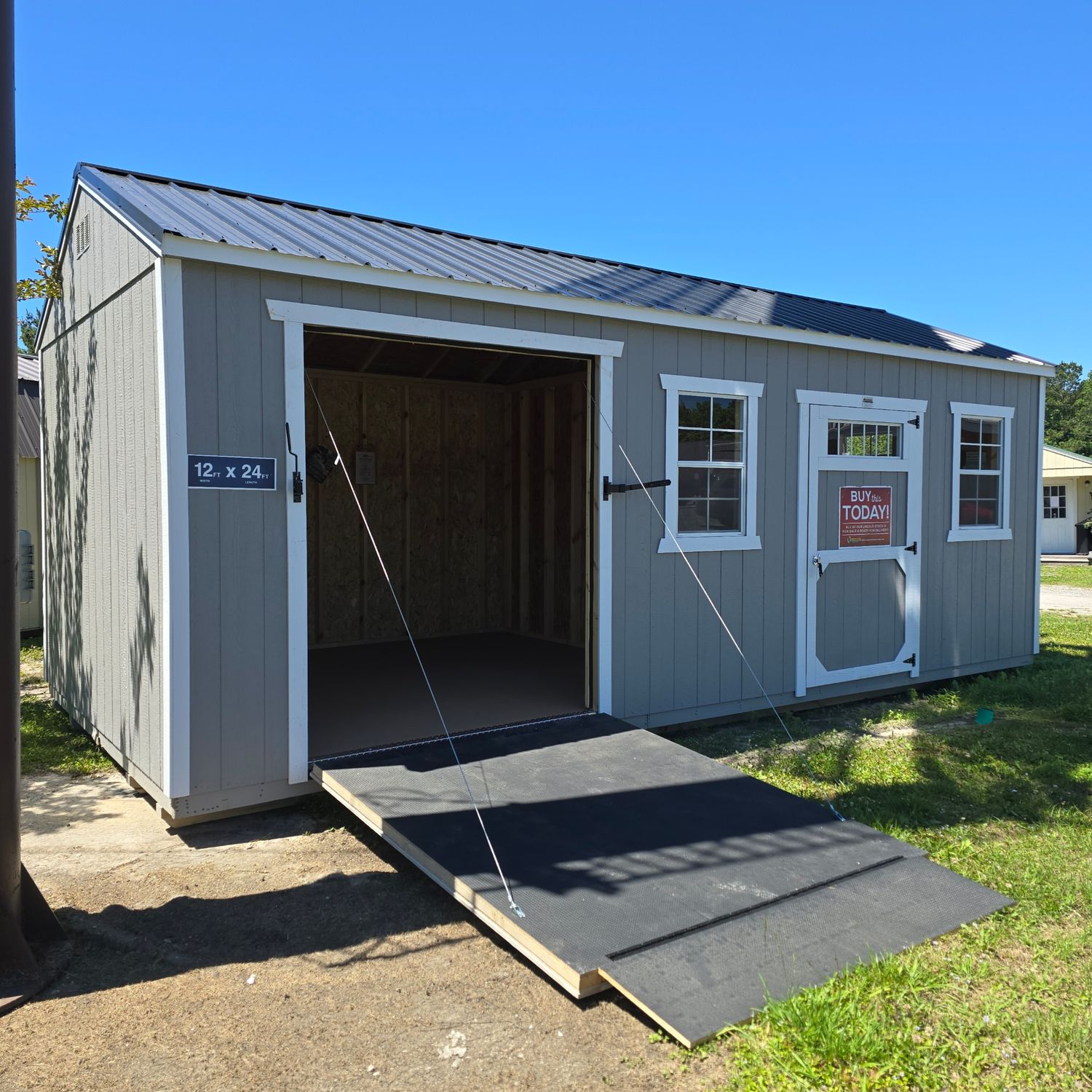 12x24 Utility Shed-Side Entrance