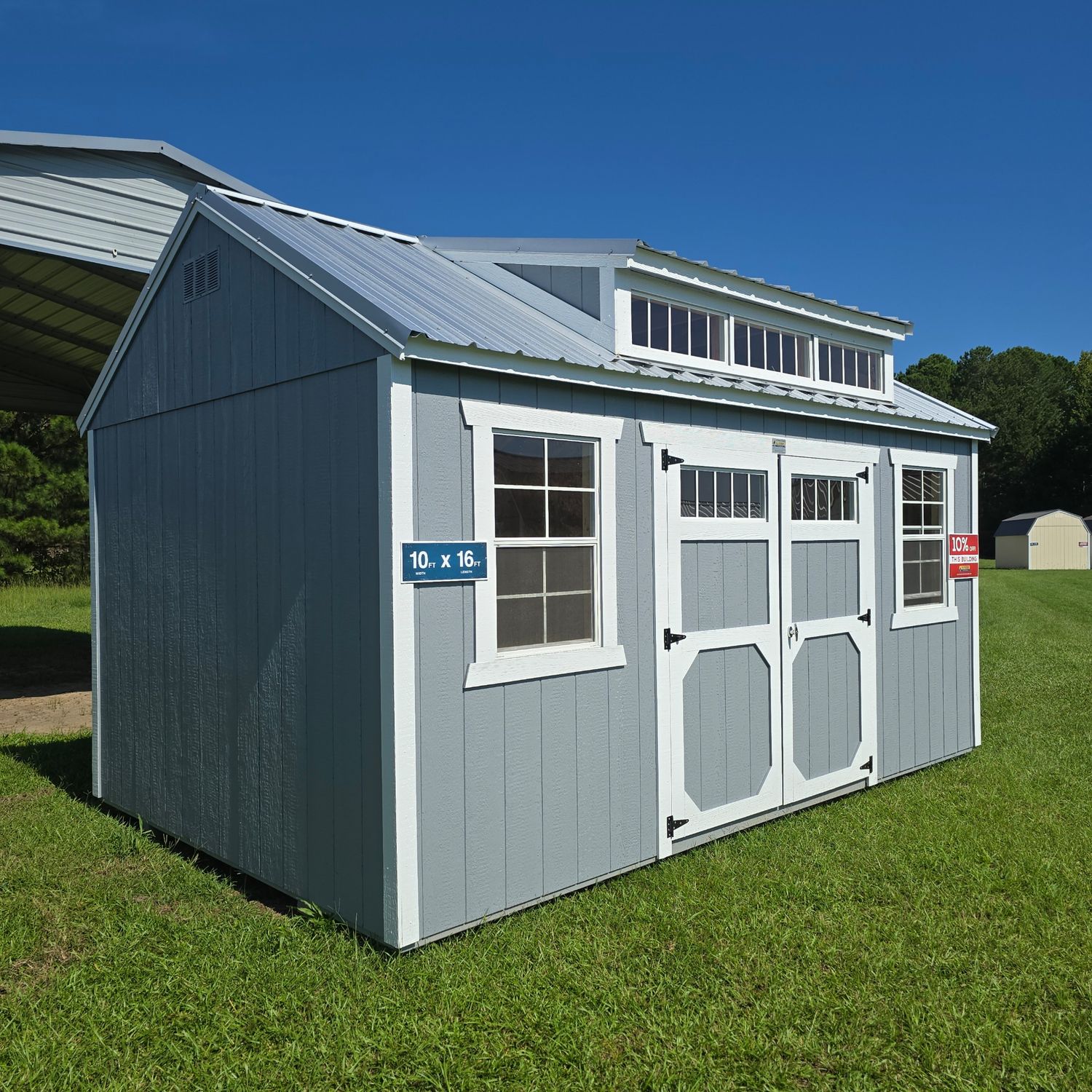 10x16 Utility Shed-Dormer Package