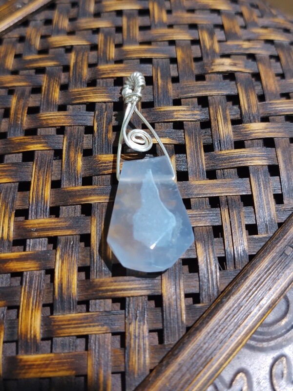 Blue Lace Agate amulet