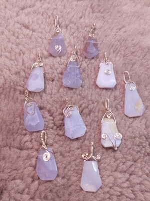 Blue Lace Agate amulet