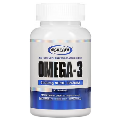 Gaspari Nutrition Omega-3, 2,400 mg, 60 Softgels (1,200 mg por Softgel) 30 Serv