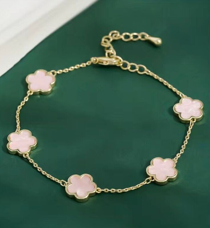 Armband Kleenblatt Rosa Gold