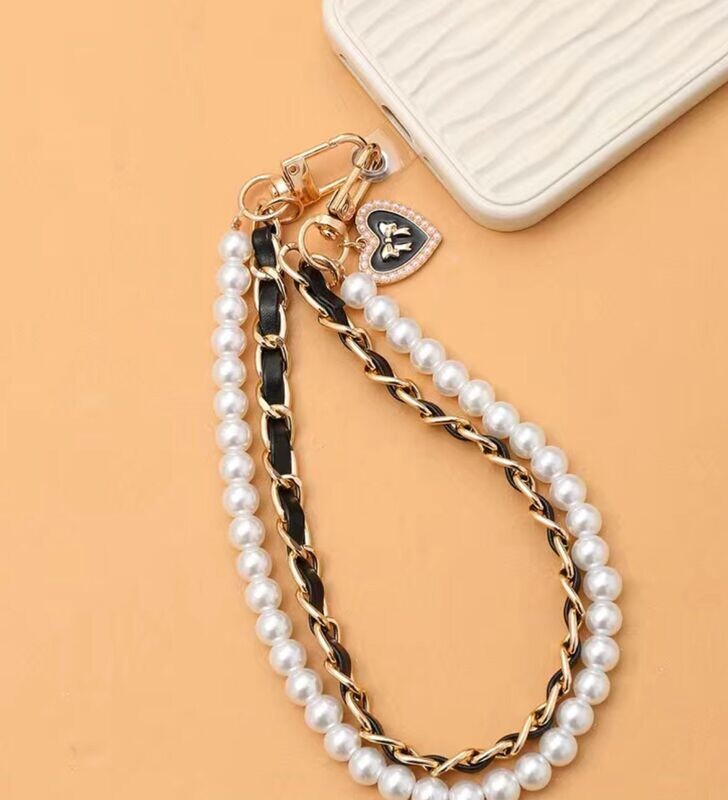 Pearl Heart Handykette Schwarz Pearl Heart Handykette Schwarz