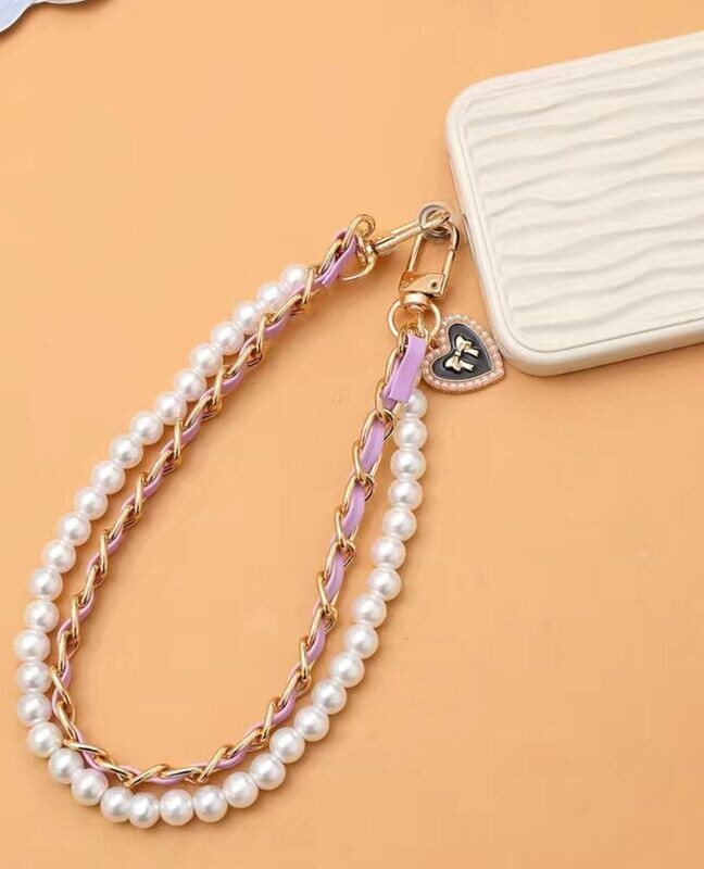 Pearl Heart Handykette Lila