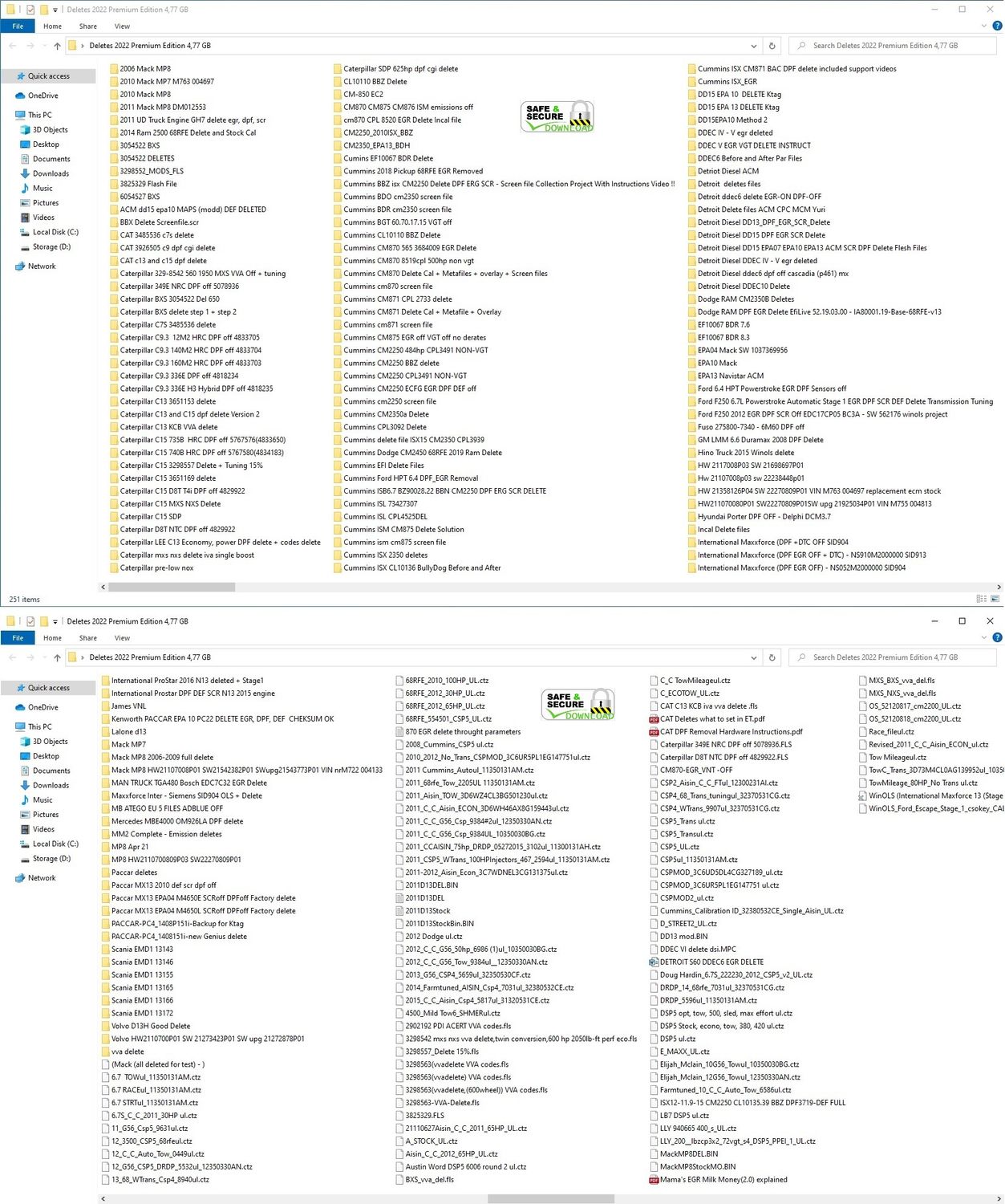 Deletes Package SCR DPF EGR DEF TVA VVA 4,77GB
