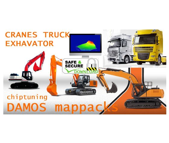 Damos Truck Cranes Exavator Tractors Working machines