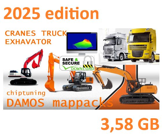 Damos Truck Cranes Exavator Tractors Working machines