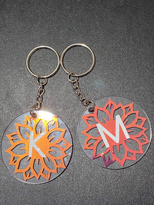 Key ring With Initial In The Middle