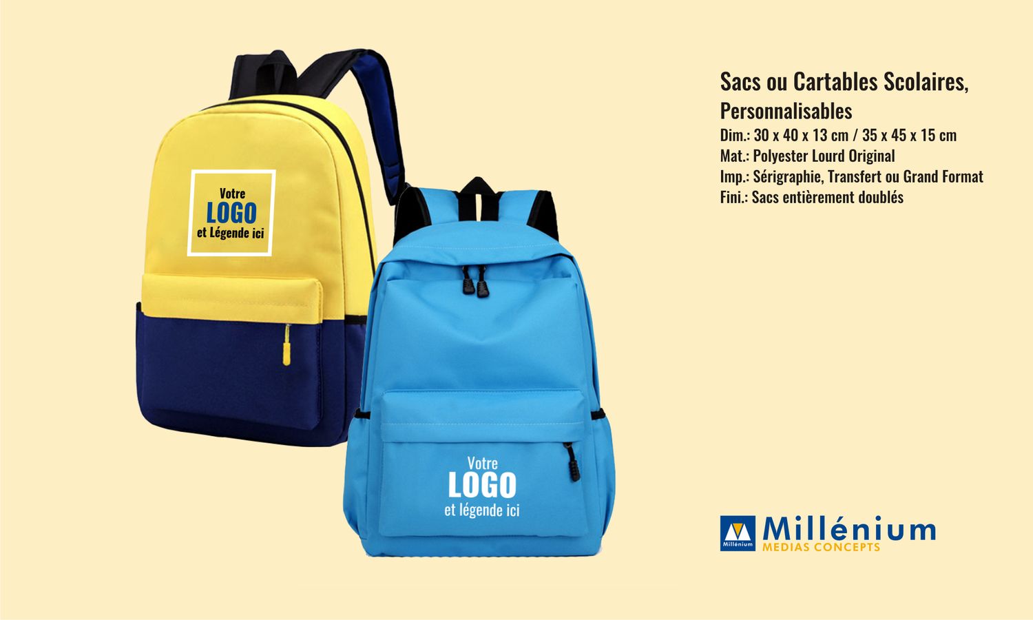 Cartables Scolaires ou sacs à dos d’écolier Personnalisés comme Cadeaux d’affaires ou d&#39;organisation, Cotonou, Bénin, Afrique