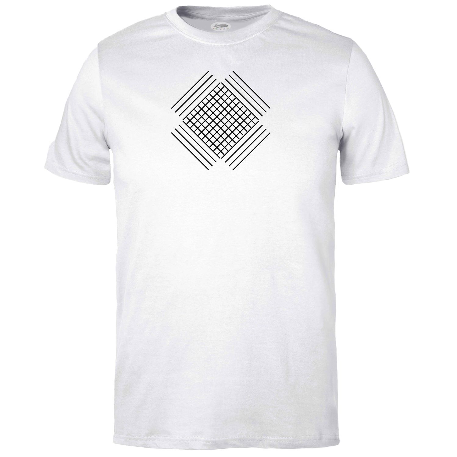 Checkered Square with Stripes T-shirt