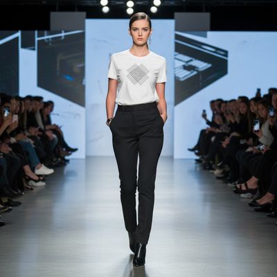 Checkered Square with Stripes T-shirt Checkered Square with Stripes T-shirt