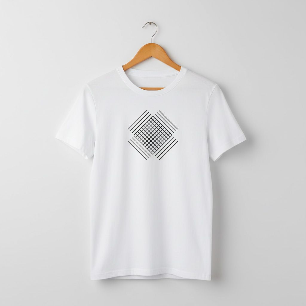 Checkered Square with Stripes T-shirt