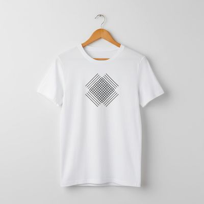 Checkered Square with Stripes T-shirt