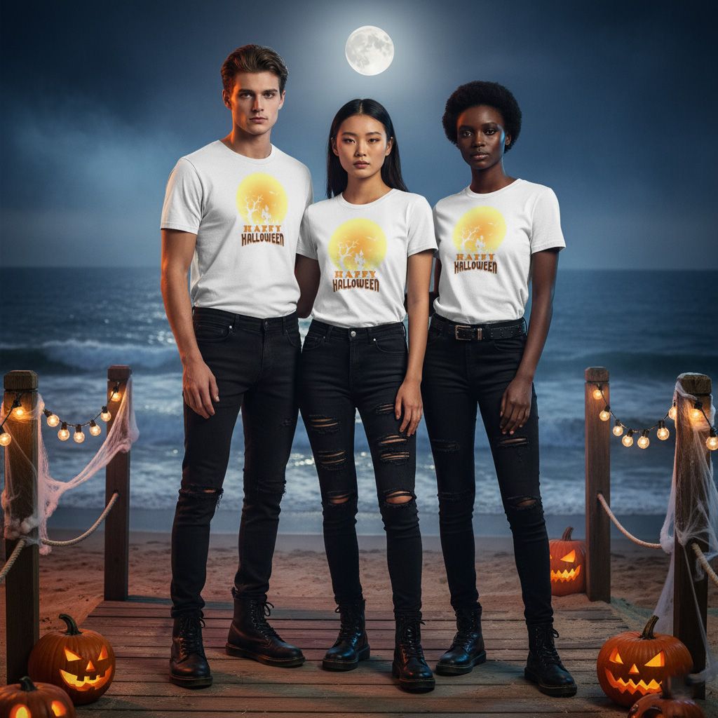 Happy Halloween (Yellow Design) T-shirt Happy Halloween (Yellow Design) T-shirt