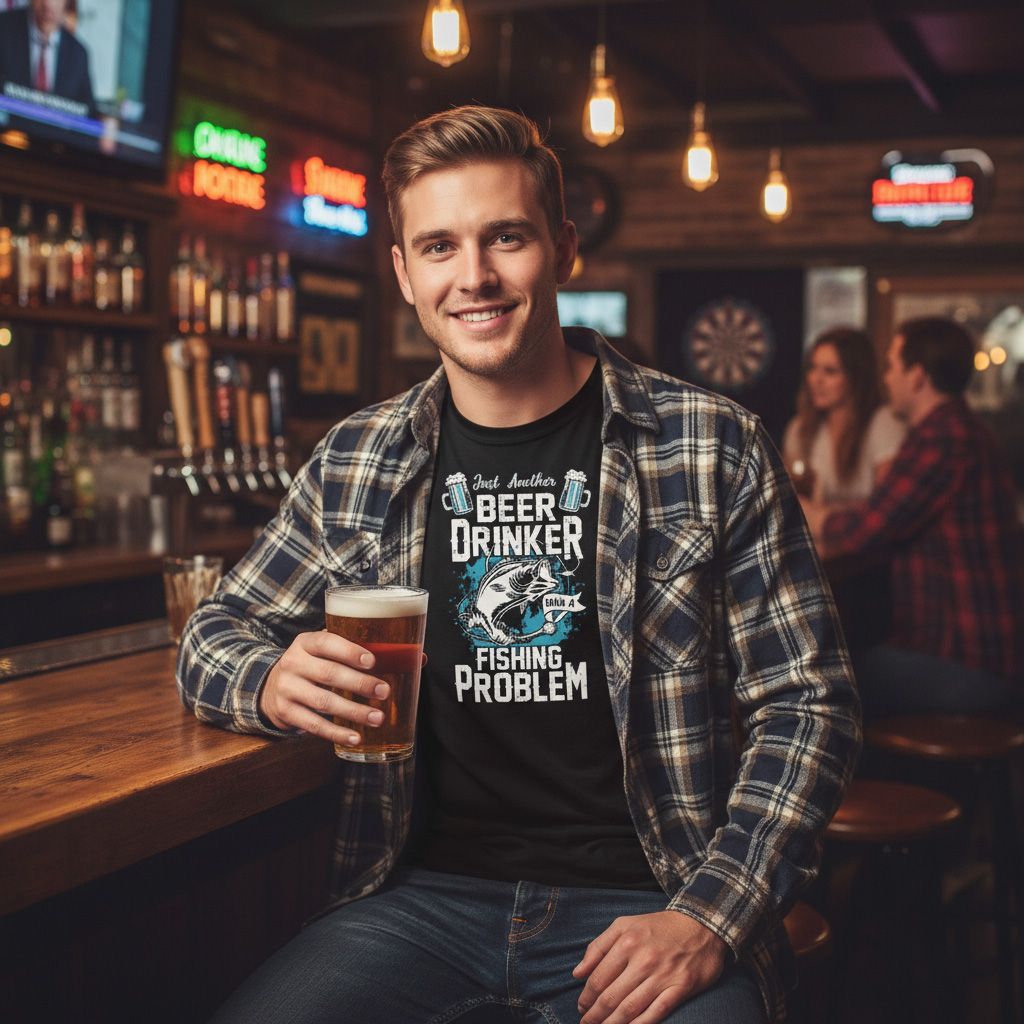 Beer Drinker with a Fishing Problem T-shirt