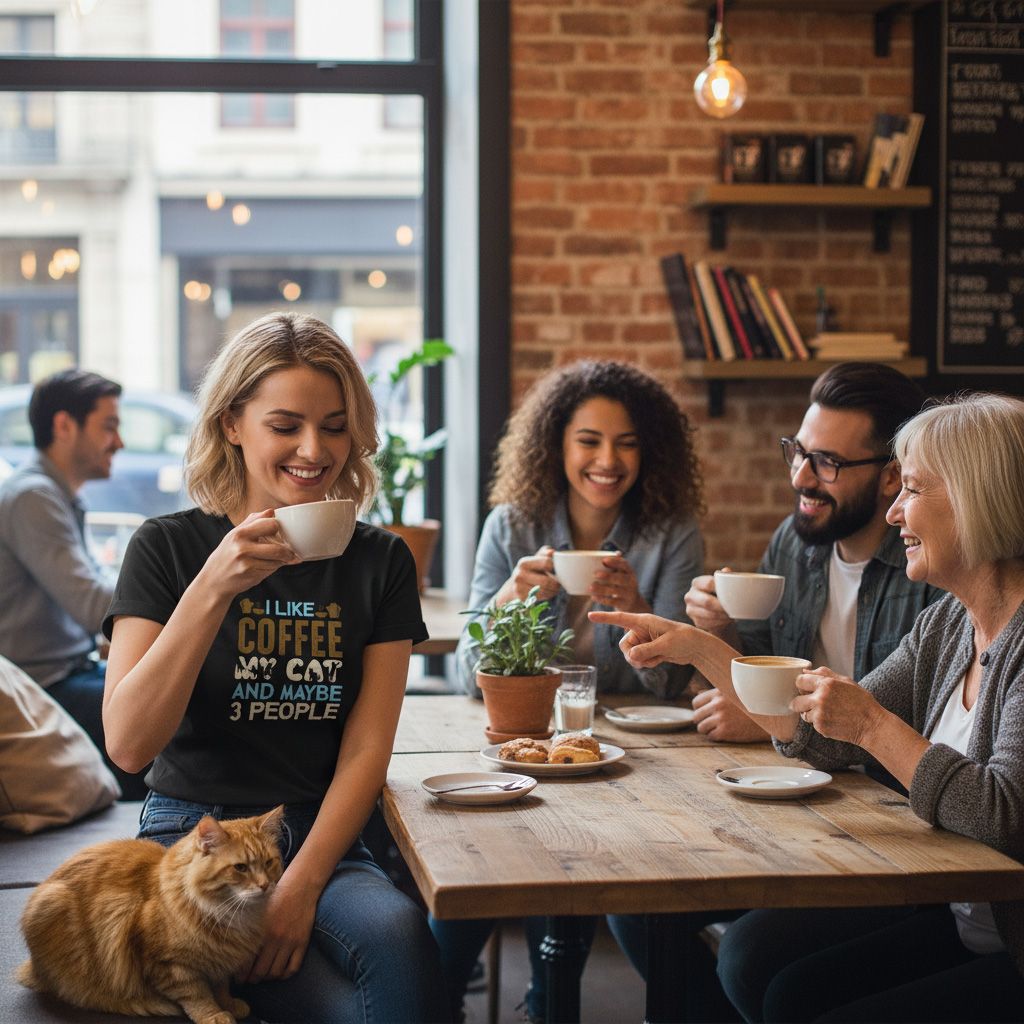 I like Coffee my Cat and maybe 3 People T-shirt