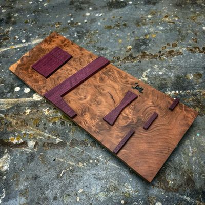 Redwood / Purple Heart JML Bow Tie Inlay Bandsaw Jig