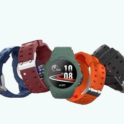 (Huawei GT2 ONLY) G-shock Style Burgundy - فل كفر مع باند جي شوك عنابي  مخصص لساعه جي تي٢ فقط 