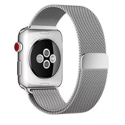 (38mm-40mm-41mm) Steel Magnatic Full Silver - ستيل مغناطيس سلفر كامل