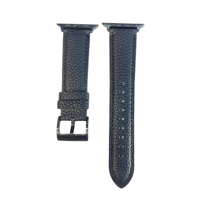 (42mm-44mm-45mm-49mm) Hermes Luxury Leather Black Band - جلد هرميز لكچري اسود 