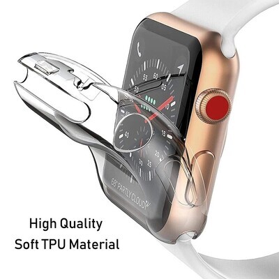 44mm Apple watch TPU full cover  - Transparent - فل كفر ربل لساعات ابل مقاس  ٤٤م - شفاف