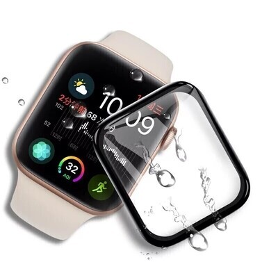 45mm apple watch Screen Protection Black borders - حمايه شاشه ساعه ابل مقاس ٤٥م مع اطار اسود 