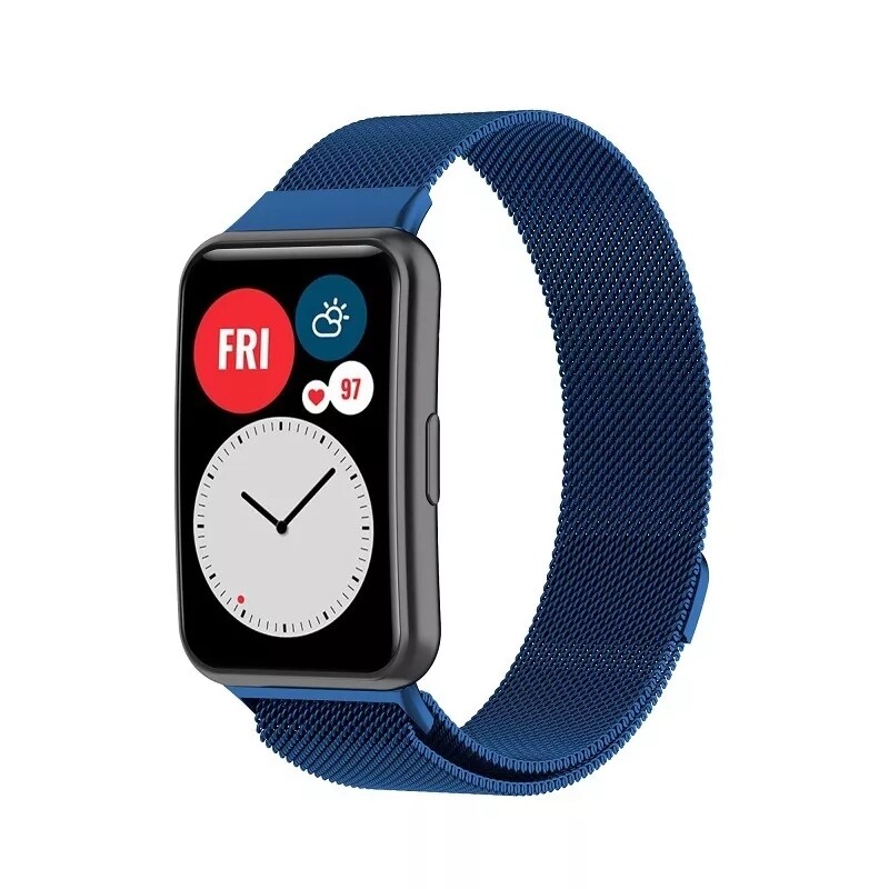 (Huawei Fit 1 ONLY ) Steel Magnatic Full Blue - باند ستيل مغناطيس هواوي فت فقط ازرق 