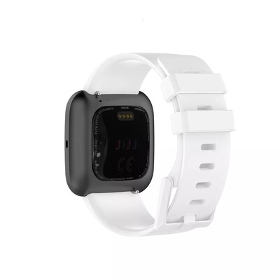 (Fitbit Versa 1/2/Lite ONLY) Silicone band - White - باند سيليكون مخصص لساعه فيرسا ١/٢/لايت ابيض 