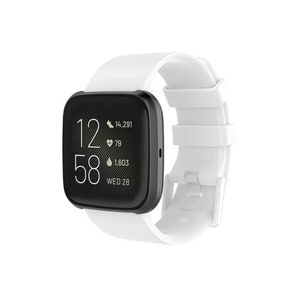 (Fitbit Versa 1/2/Lite ONLY) Silicone band - White - باند سيليكون مخصص لساعه فيرسا ١/٢/لايت ابيض 