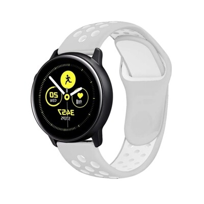 (22mm) Nike Sports Silicone band Grey&amp;White - باند نايك سبورت سيليكون لون رمادي مع أبيض 