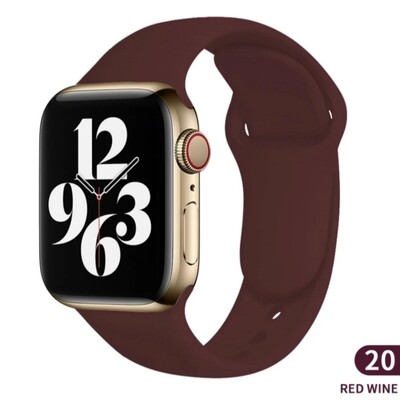 (42mm-44mm-45mm-46mm-49mm) Silicone Band Red Wine - باند سيليكون ساده عنابي 