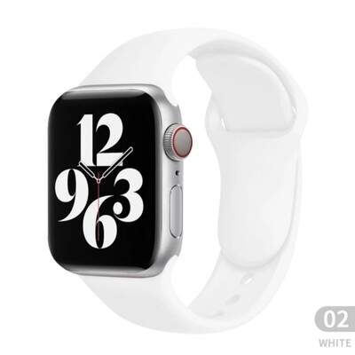 (38mm-40mm-41mm) Silicone Band White - باند سيليكون ساده ابيض 
