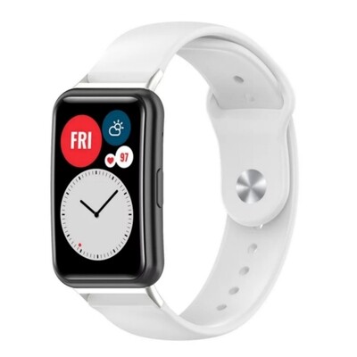 (Huawei Fit 1 &amp; 2 &amp; 3 &amp; 4/Pro) Silicone Band White -  باند سيليكون لون ابيض 