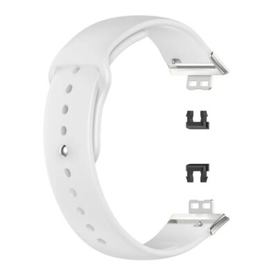 (Huawei Fit 1 &amp; 2 &amp; 3 &amp; 4/Pro) Silicone Band White -  باند سيليكون لون ابيض 