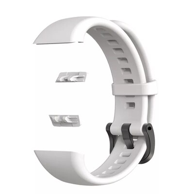 (Huawei Band 6 ONLY ) Silicone band White - باند سيليكون مخصص لساعه هواوي باند ٦ فقط ابيض