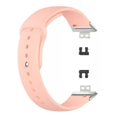 (Huawei Fit 1 &amp; 2 &amp; 3 &amp; 4/Pro) Silicone Band Pink -  باند سيليكون لون وردي