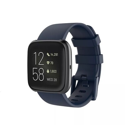 (Fitbit Versa 1/2/Lite ONLY) Silicone band - Deep Blue - باند سيليكون مخصص لساعه فيرسا ١/٢/لايت كحلي 