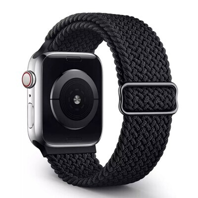 (42mm-44mm-45mm-49mm) Fabric stretch band Black - باند خام فري سايز اسود 
