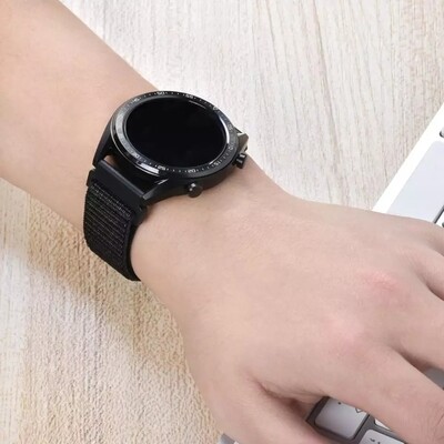 (22mm) Fabric Band Black -  باند خام اسود 