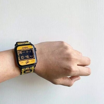 (42mm - 44mm - 45mm) Fabric Off Yellow band - باند خام لون اصفر اوف 