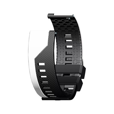 (20mm) Silicone 2 Colors sports band White&amp;Black -  باند سيليكون رياضي لونين أبيض مع اسود 