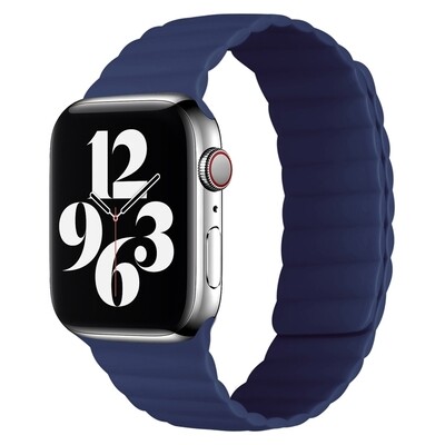(42mm-44mm-45mm-49mm) Single color silicone magnatic band Full Blue - باند سيليكون مغناطيس لون كحلي كامل 