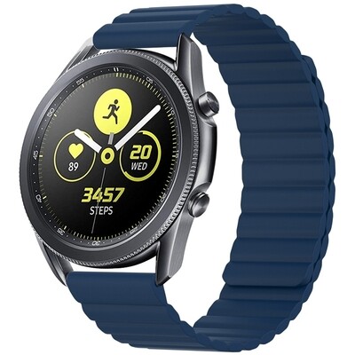 (22mm) Single color silicone magnatic band Full Blue - باند سيليكون مغناطيس لون كحلي كامل 